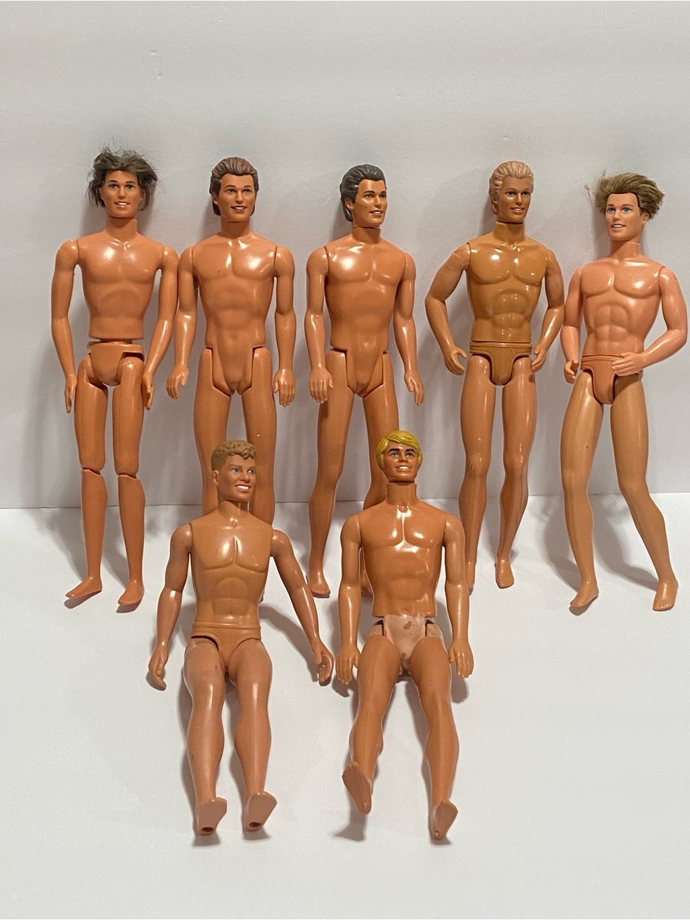Vintage Mattel Barbie Ken Doll Lot 7 Dolls 80s 90s Molded Hair and Rooted